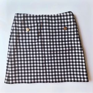 Black and white Prada gingham print / checkered mini skirt - Size 38